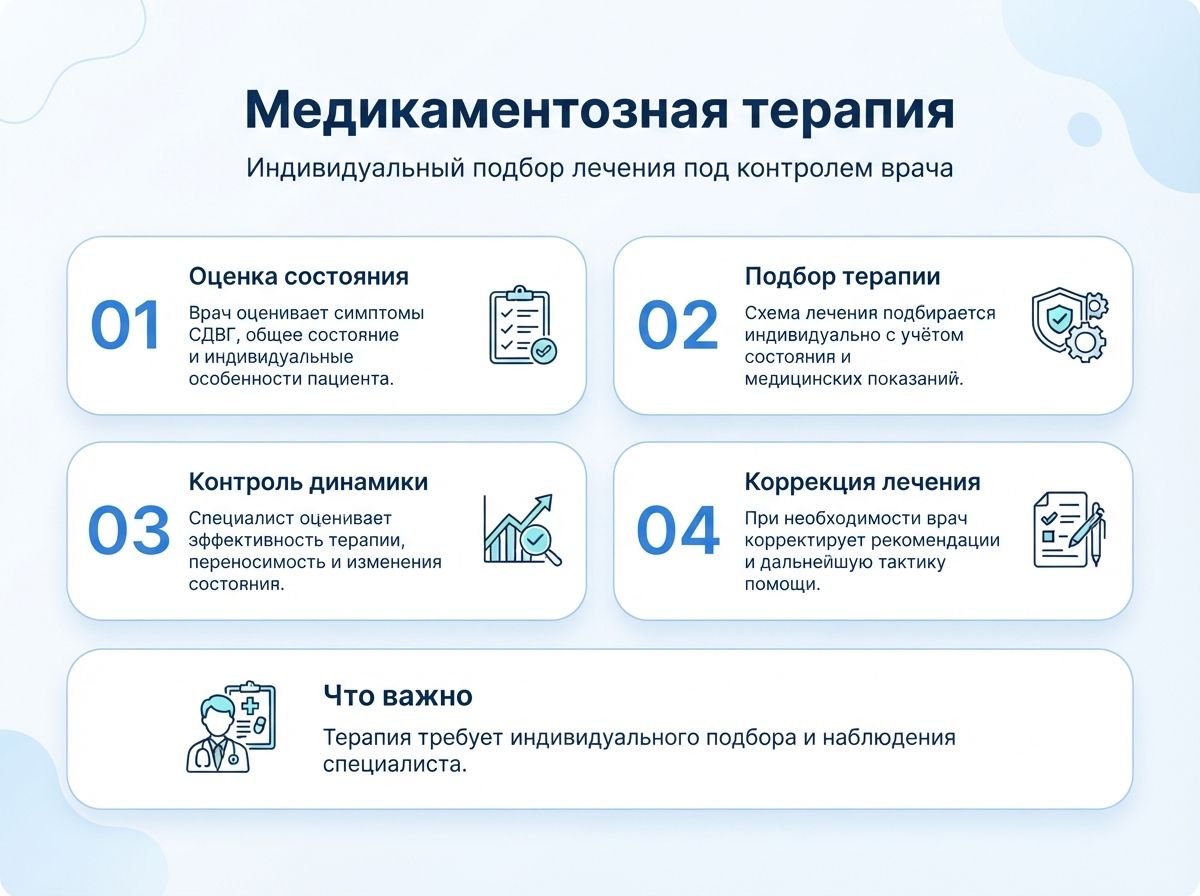 Лечение СДВГ в Алчевске у детей и взрослыхинфографика